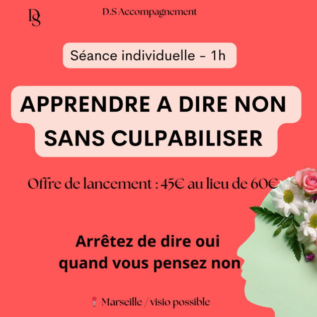 45€ au lieu de 60€ Apprendre à dire non sans culpabiliser – séance individuelle 1h