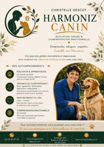 🎁 70 € – Bilan comportemental canin à Audenge (33) – Éducatrice comportementaliste