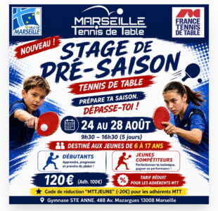 🏓 Club de tennis de table à Marseille (13) – Jeunes, adultes, compétition et sport-santé